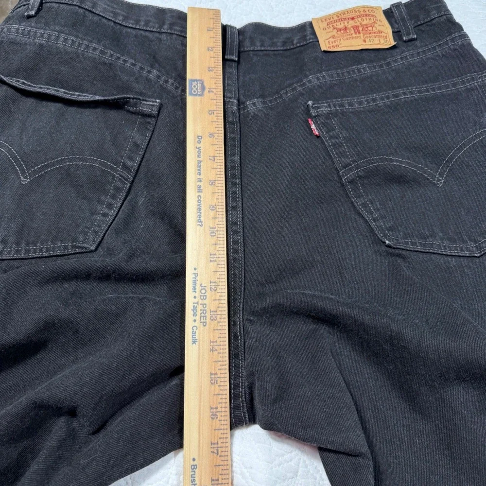 Vtg 90s Levis 550 Men Black Relaxed Fit Jeans 42x30 (Fit 40x30) USA Made Red Tab